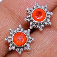 Faceted Carnelian Studs - CRFS199