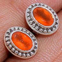 Faceted Carnelian Studs - CRFS201