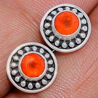 Faceted Carnelian Studs - CRFS202