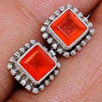 Faceted Carnelian Studs - CRFS205