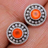 Faceted Carnelian Studs - CRFS207