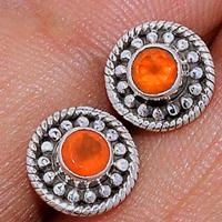 Faceted Carnelian Studs - CRFS209