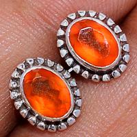 Faceted Carnelian Studs - CRFS210