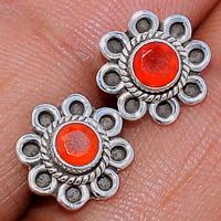 Faceted Carnelian Studs - CRFS211