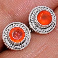 Faceted Carnelian Studs - CRFS212