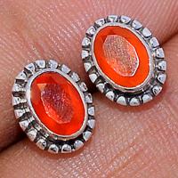 Faceted Carnelian Studs - CRFS213