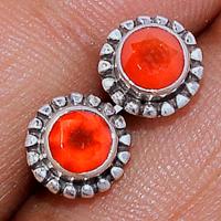 Faceted Carnelian Studs - CRFS214