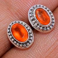 Faceted Carnelian Studs - CRFS215