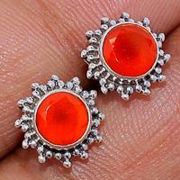 Faceted Carnelian Studs - CRFS224