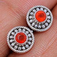 Faceted Carnelian Studs - CRFS225