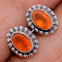 Faceted Carnelian Studs - CRFS228