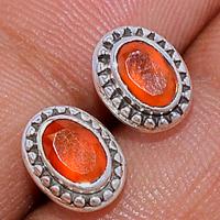 Faceted Carnelian Studs - CRFS232