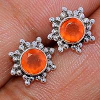 Faceted Carnelian Studs - CRFS246