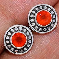 Faceted Carnelian Studs - CRFS247