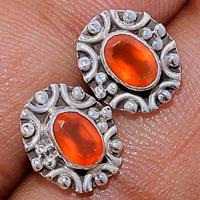 Faceted Carnelian Studs - CRFS249