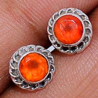 Faceted Carnelian Studs - CRFS255