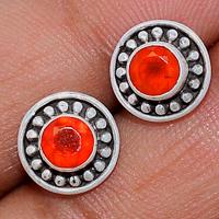 Faceted Carnelian Studs - CRFS257