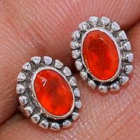 Faceted Carnelian Studs - CRFS258