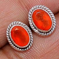 Faceted Carnelian Studs - CRFS262