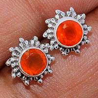 Faceted Carnelian Studs - CRFS263