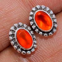 Faceted Carnelian Studs - CRFS264