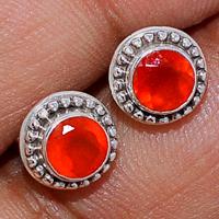 Faceted Carnelian Studs - CRFS266