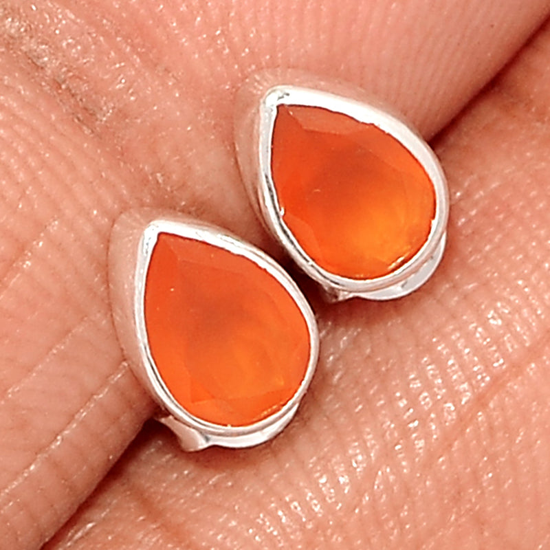 Carnelian Faceted Studs - CRFS276