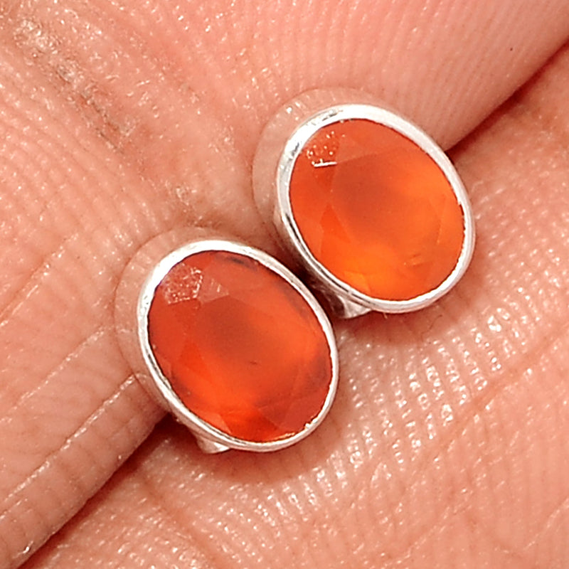 Carnelian Faceted Studs - CRFS277