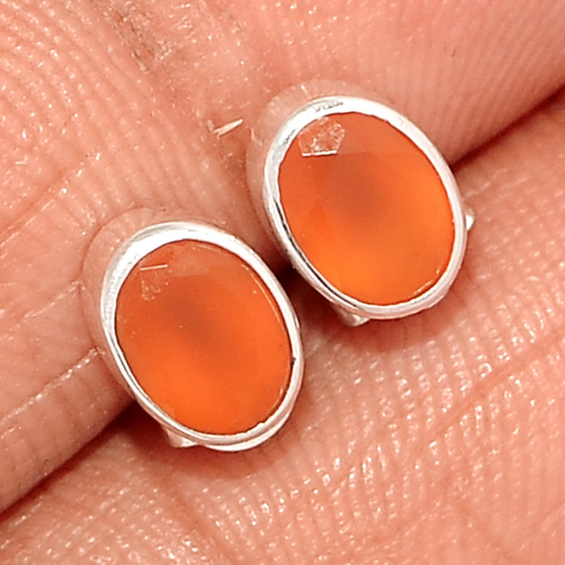 Carnelian Faceted Studs - CRFS281