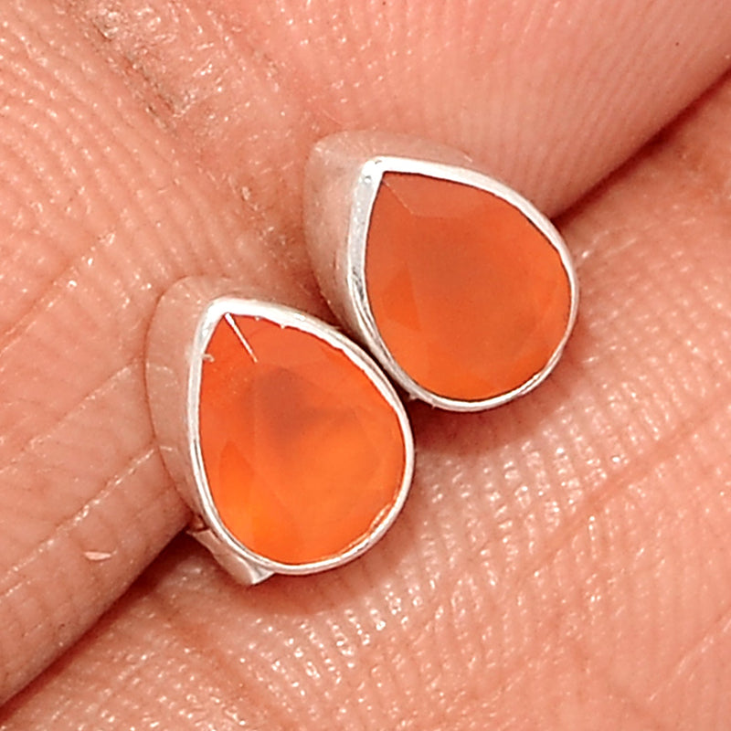 Carnelian Faceted Studs - CRFS286