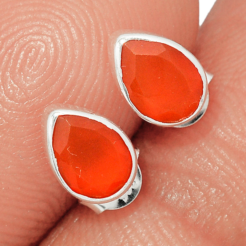 Carnelian Faceted Studs - CRFS344