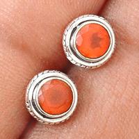 Faceted Carnelian Studs - CRFS89