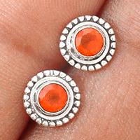 Faceted Carnelian Studs - CRFS99