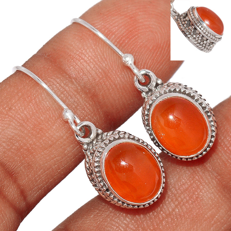 1.1" Fine Filigree - Carnelian Earrings - CRNE659