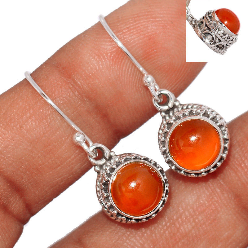 1.1" Fine Filigree - Carnelian Earrings - CRNE663