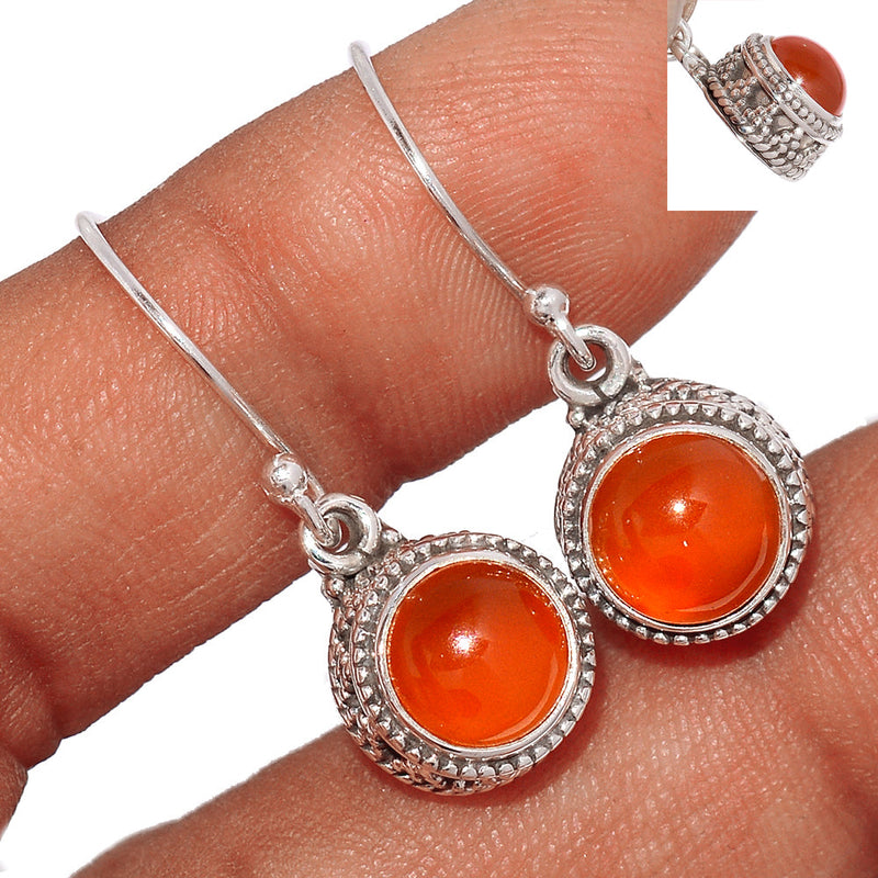 1.1" Fine Filigree - Carnelian Earrings - CRNE665