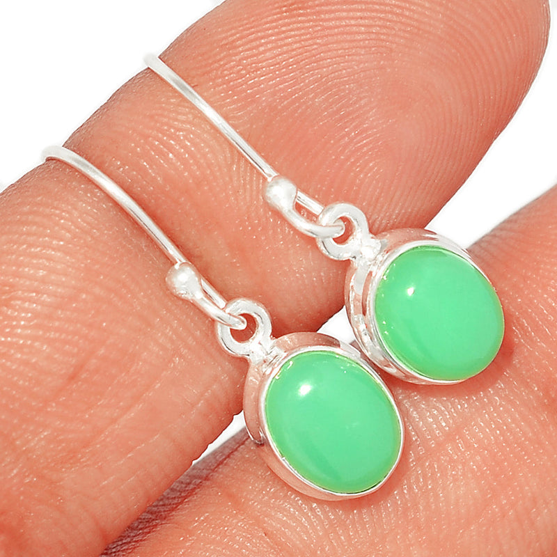 1.1" Chrysoprase Earrings - CRPE253