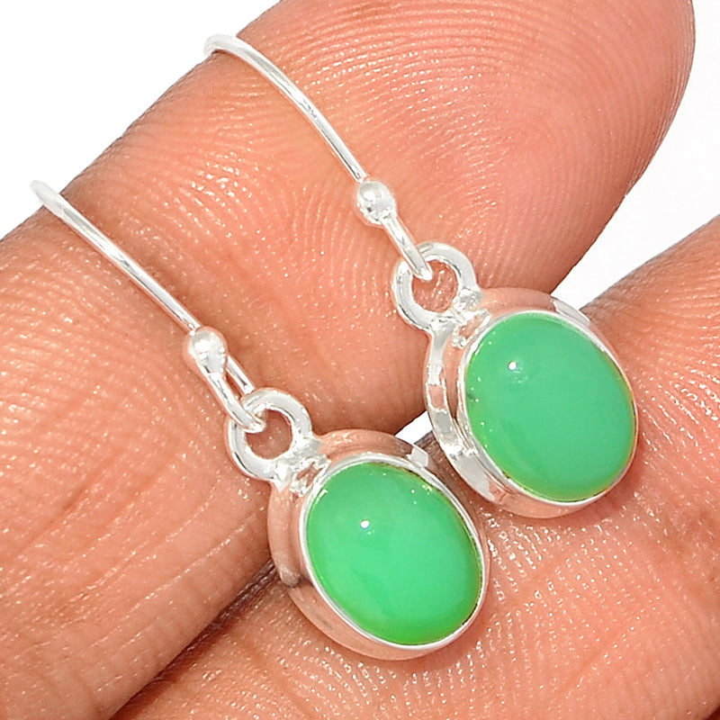 1" Chrysoprase Earrings - CRPE354