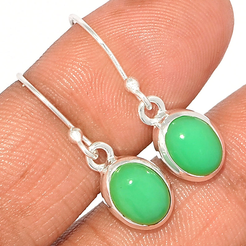 1" Chrysoprase Earrings - CRPE360