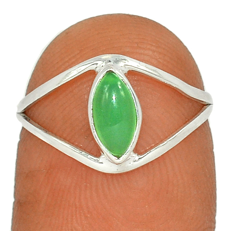 Small Plain - Chrysoprase Ring - CRPR1011