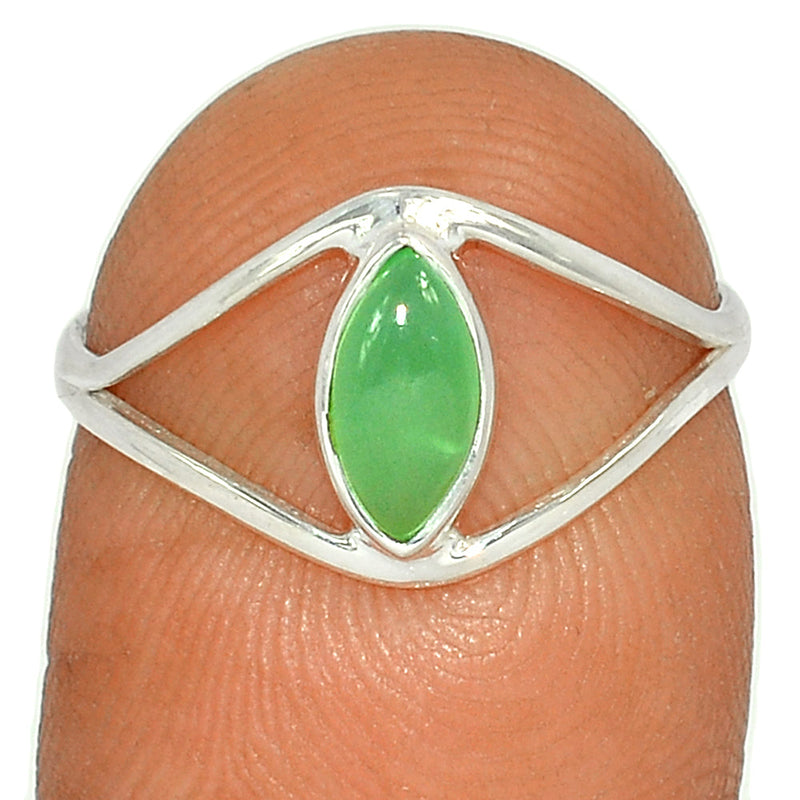 Small Plain - Chrysoprase Ring - CRPR1019