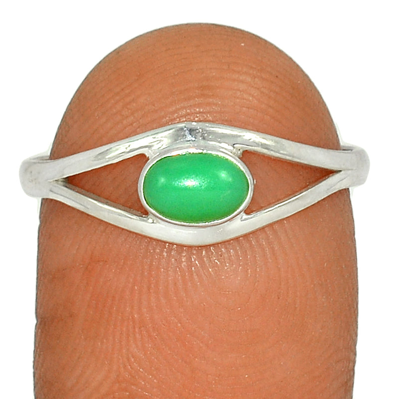 Small Plain - Chrysoprase Ring - CRPR1055