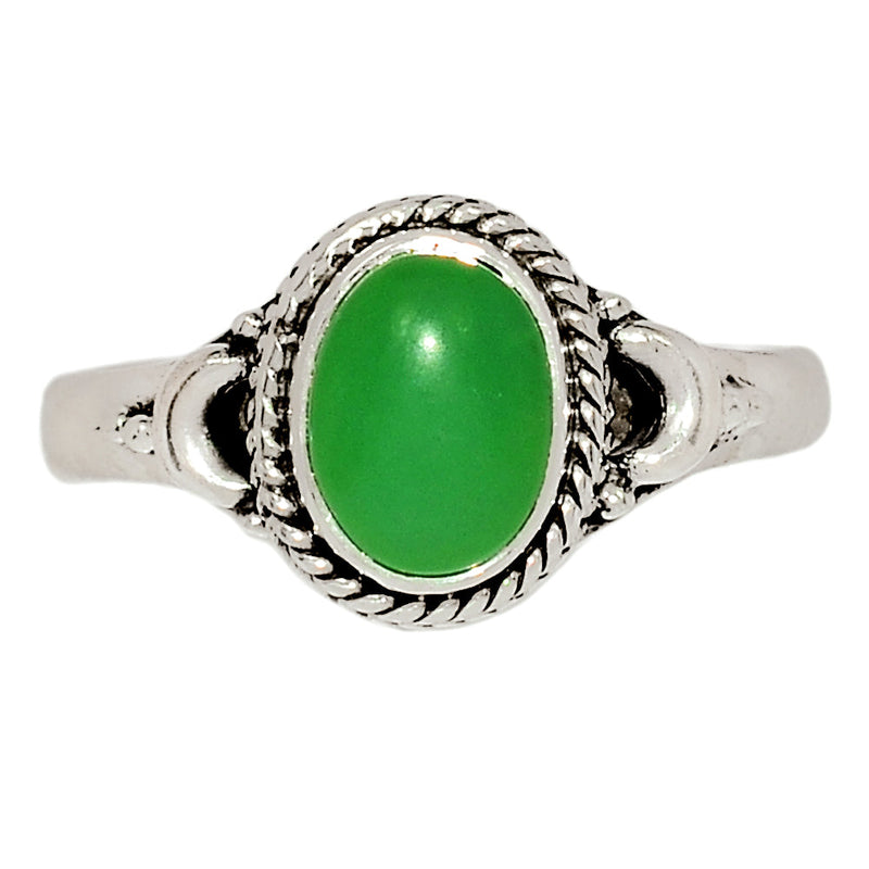 6*8 MM - Small Filigree - Chrysoprase Ring - CRPR806