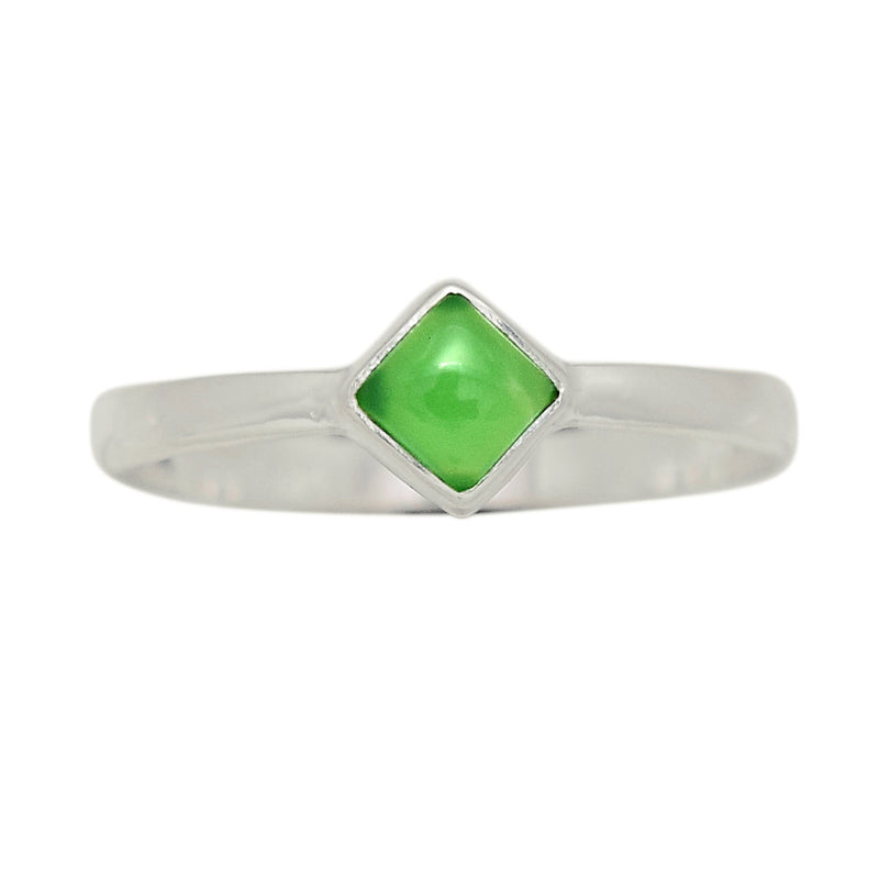 Small Plain - Chrysoprase Ring - CRPR889