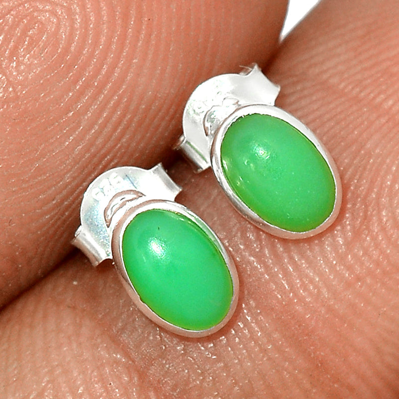 Chrysoprase Studs - CRPS263