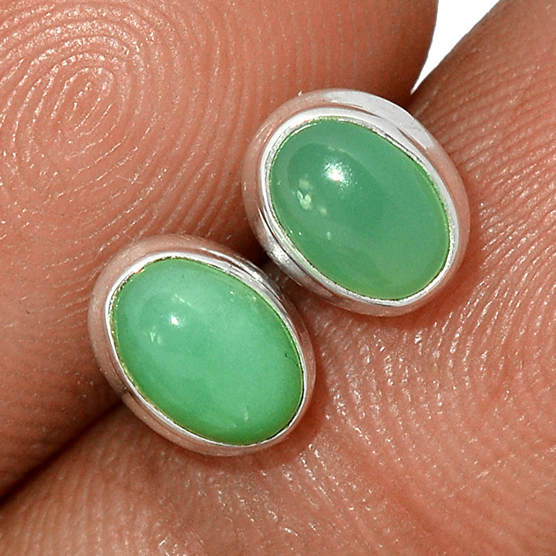 Chrysoprase Studs - CRPS291