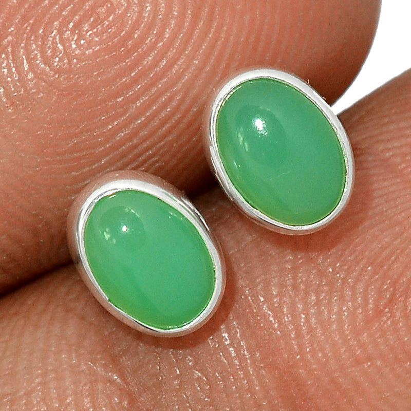 Chrysoprase Studs - CRPS300