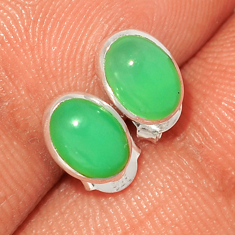 Chrysoprase Studs - CRPS322