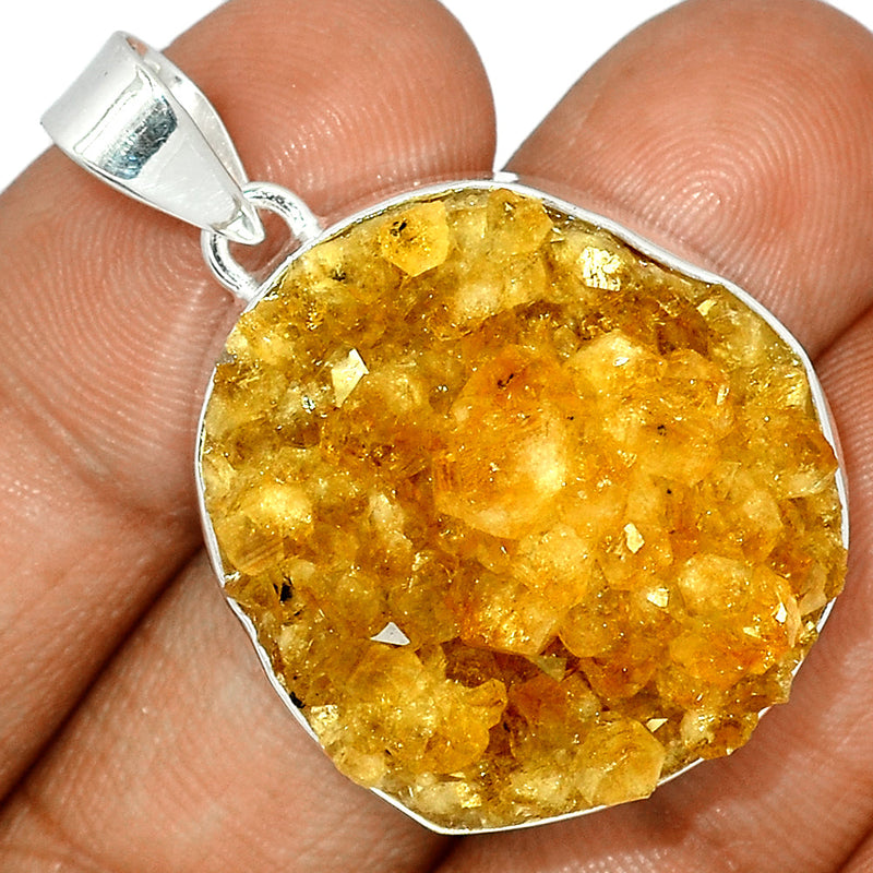 1.7" Citrine Druzy Pendants - CTDP631