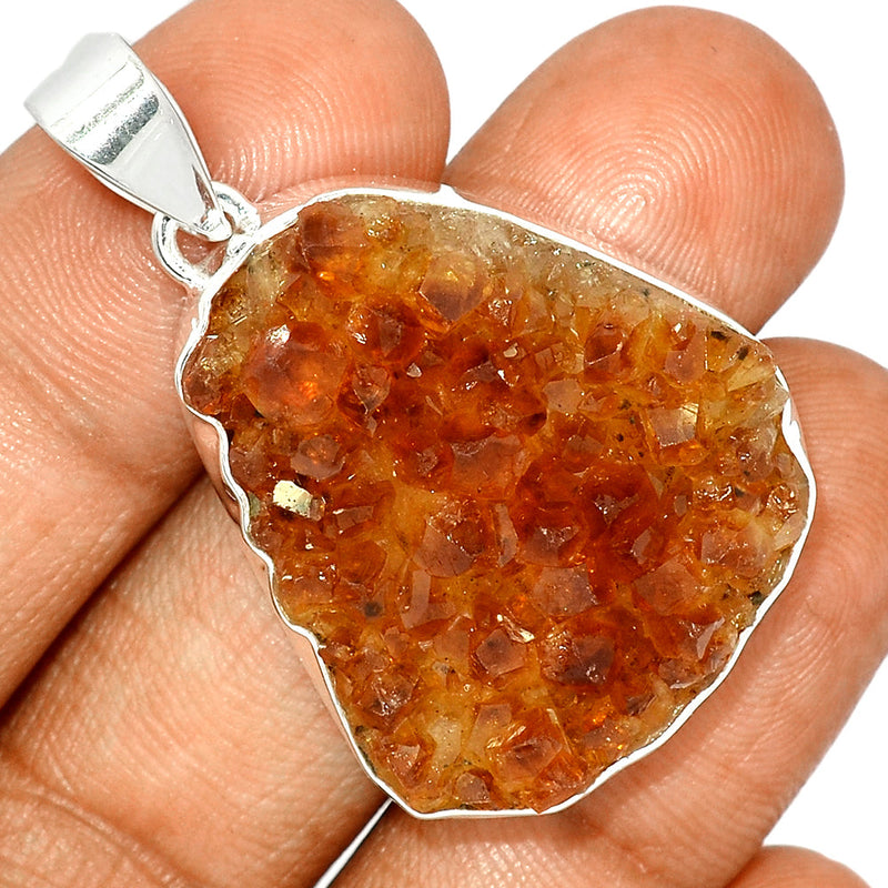 1.8" Citrine Druzy Pendants - CTDP649